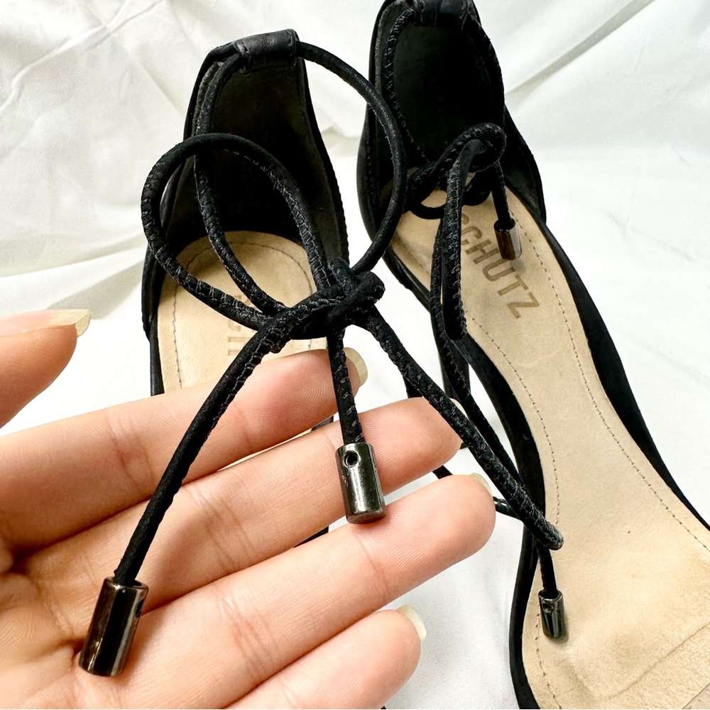 Schutz Josseana suede Clear Strap heels - Picture 15 of 17